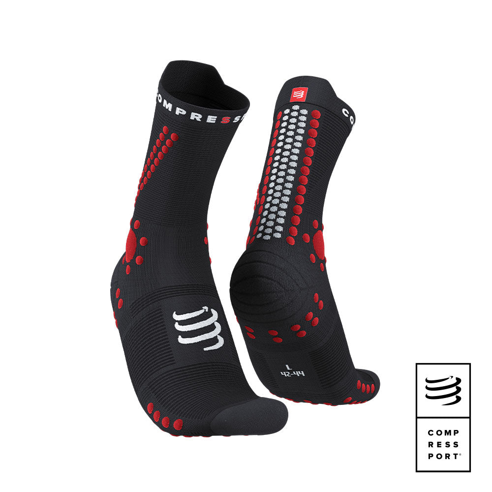 Calcetines de Trail Running Pro Racing Socks v4.0 Black/Red - Compress