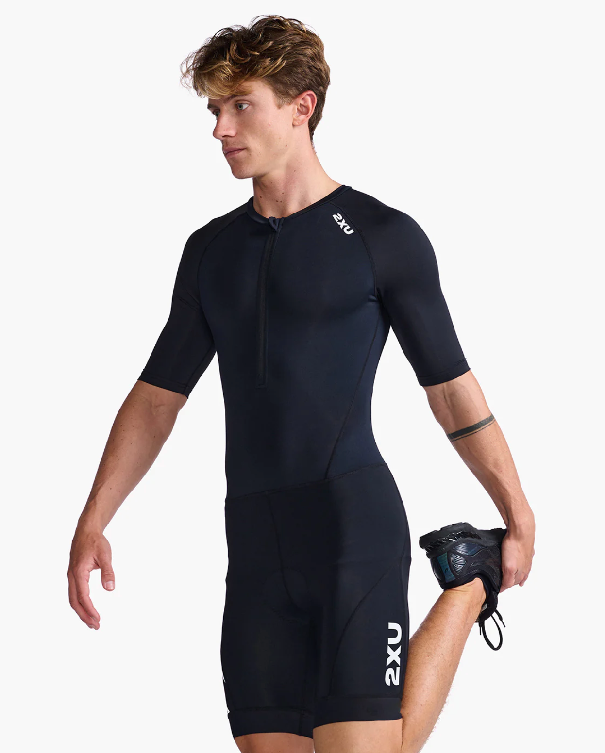 Trisuit Hombre Core Sleeved - Black/White - 2XU