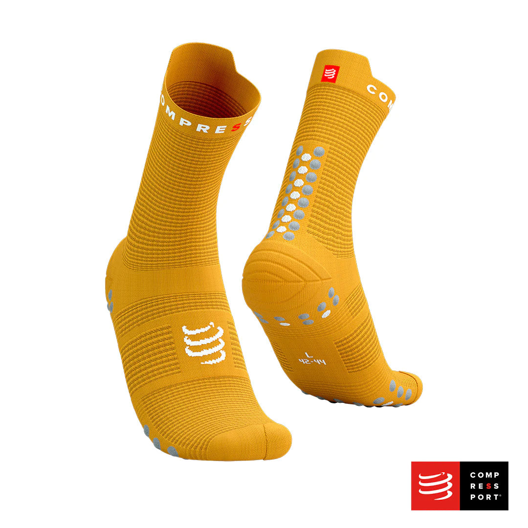 Calcetines de Running Pro Racing Socks Run High v4.0 CITRUS/ALLOY - Compressport
