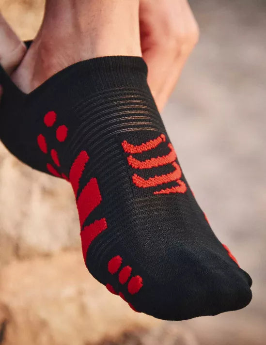 No Show Socks Black Red