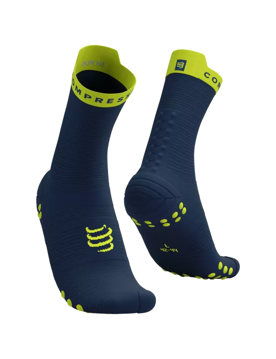 Pro Racing Socks RUN HIGH V4.0 Dress Blues/Green Sheen