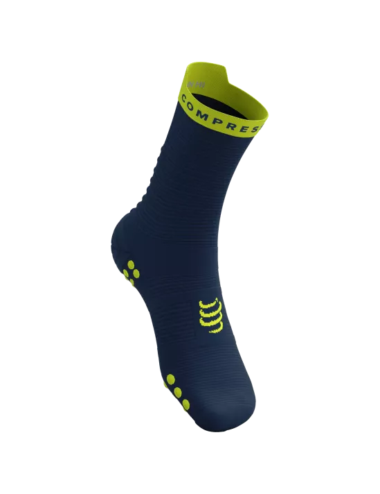 Pro Racing Socks RUN HIGH V4.0 Dress Blues/Green Sheen