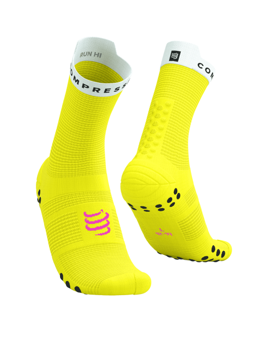 Pro Racing Socks RUN HIGH V4.0 Safety Yellow/White Black/Neon Pink