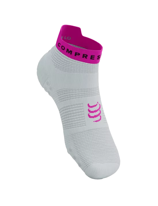 Pro Racing Socks RUN LOW v4.0 White Safety/Yellow Neon Pink