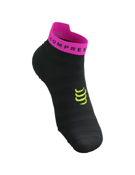 Pro Racing Socks Run Low ULTRALIGHT v4.0 Black Safety/Yellow Neon Pink