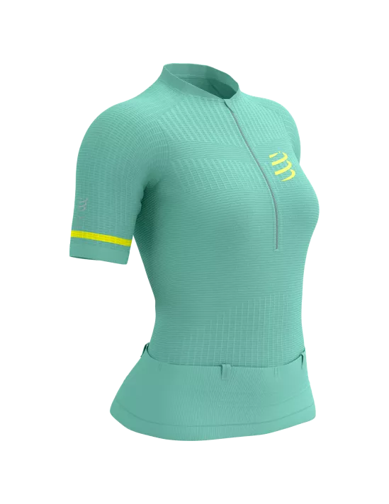 Trail Postural SS Top W Eggshell Blue/Safety Yellow