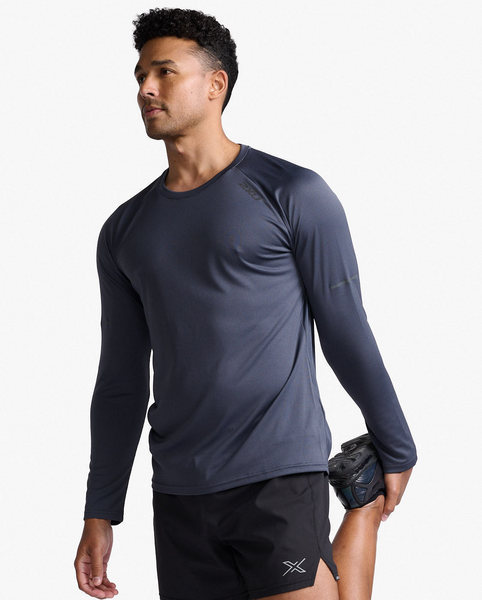 Polera Hombre Aero L/S India Ink/Black Reflective - 2XU