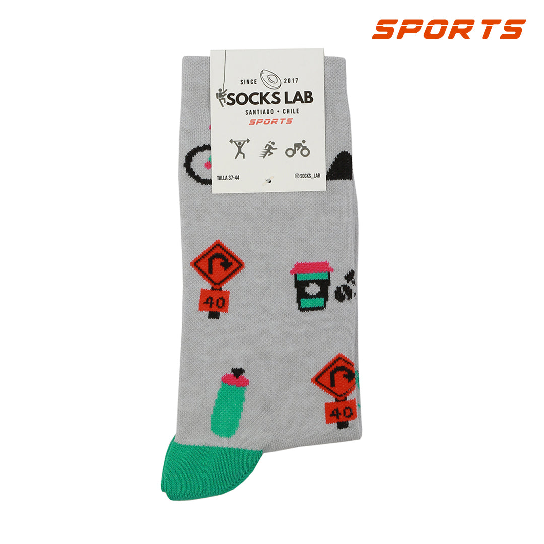 Calcetines deportivos - Bici Ruta Gris - Socks Lab