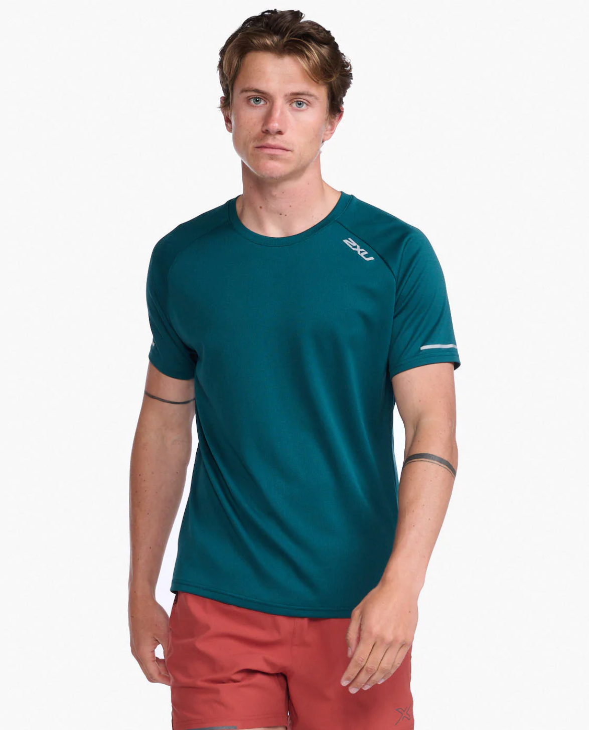 Polera Hombre Aero Tee Hombre Deep Jade/Silver Reflective - 2XU