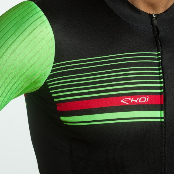 Tricota de Verano EKOI AERO LINE Negro Vert Fluo